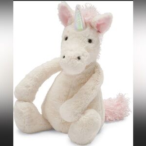 Jellycat Bashful Unicorn in White and Pink